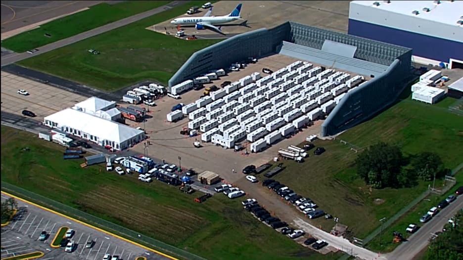 Image of Mission: Hurricane Milton | Aerial View of 1000 Person Basecamp